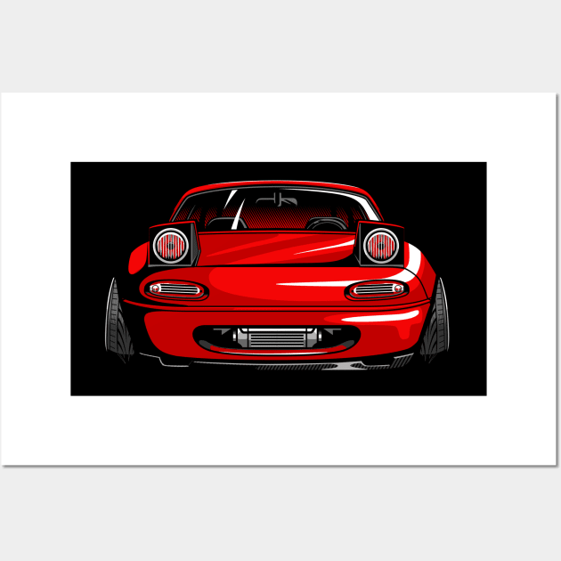 Mazda MX-5 Miata Red Wall Art by JDMAPEX